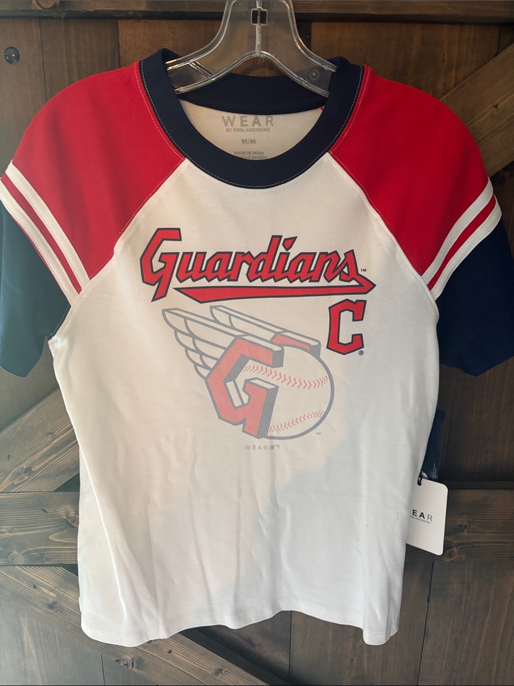 Guardians Short Sleeve Raglan Tee in White & Red by WEAR